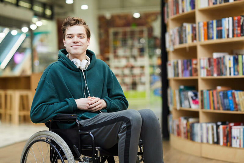 Guardianship young man in a wheelchair